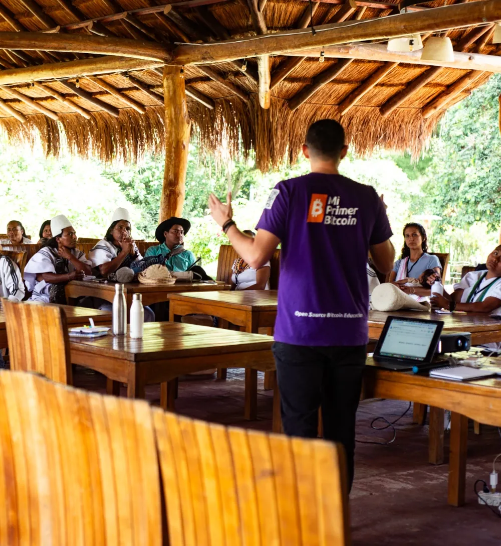 Bitcoin educators teaching a class